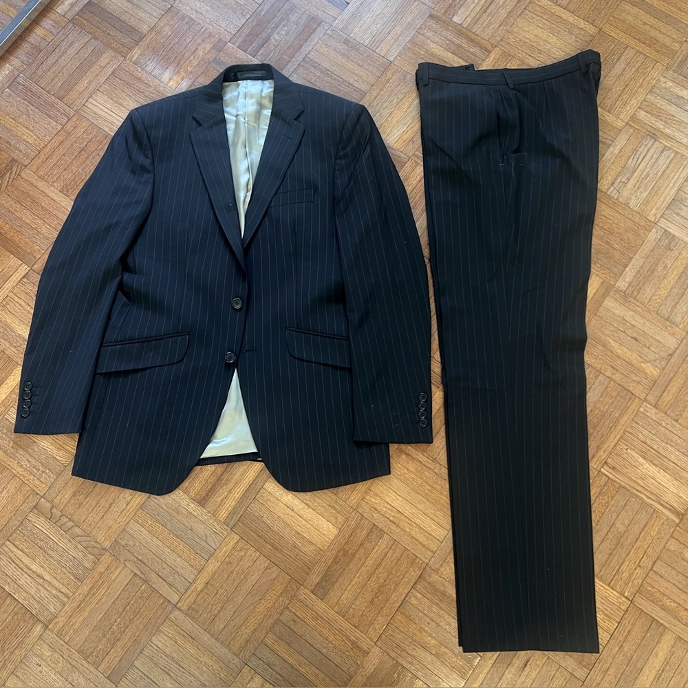 Marks & Spencer Black Pinstripe Men's Suit 38L